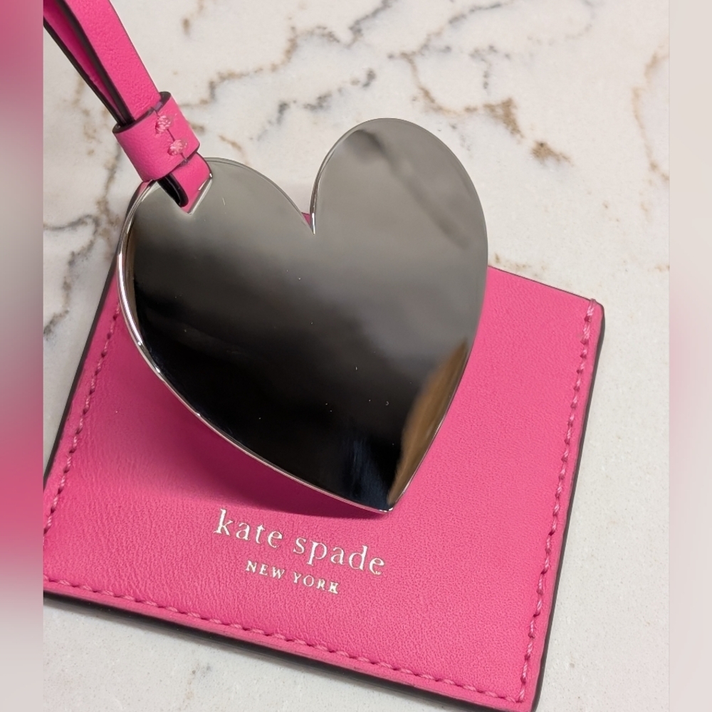 Kate Spade Leather Pouch with Mirror Heart - EUC - Pink - Picture 5 of 11
